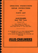 Allis Chalmers Model WM Operators Instructions/Parts List