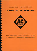 Allis Chalmers ED-40 Operators Instruction Manual