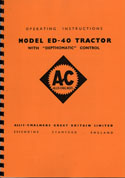 Allis Chalmers ED-40 with Depthomatic Operators Instructions