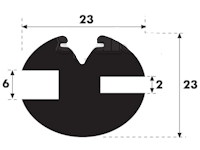 Glazing rubber Type 5 meter