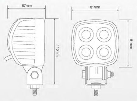 Small Square Work Lamps 