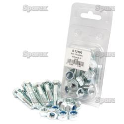 Metric Bolt and Nut M8 x 40mm (DIN 931) grade 8.8 coarse 10 pcs Agripak