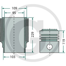 PISTON SET piston  95 mm 30mm Pin