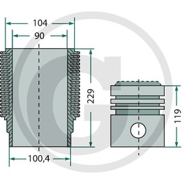 PISTON SET piston  90 mm, Types: AP 17, AP 16