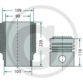  PISTON SET Piston  90 mm, Types: T 217