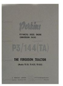 Perkins P3 Engine Conversion Instructions Booklet 