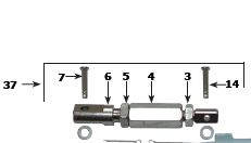 Power steering turn buckle ass C/W pins Item 37