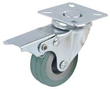Rubber Castor Swivel with Brake 125mm