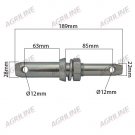 Dual Category Lower Link Implement Mounting Pin (Cat. 1/2), 22/28 x 189mm