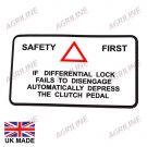 Decal- Safety Differential Lock MF135
