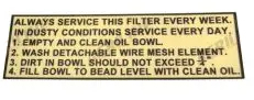 Decal- Air Filter Service DB