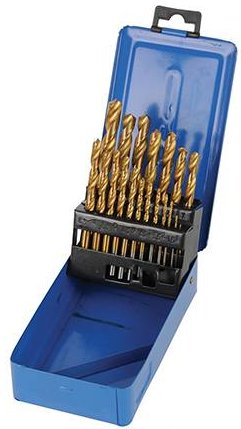 Titanium-Coated HSS Drill Bit Set 19pce