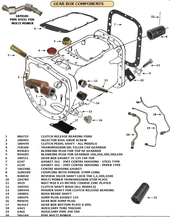 Gearbox components 165 8 speed