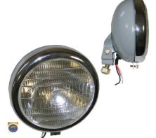 Head lights gray with chrome rim Top mount Pair, (03507505)