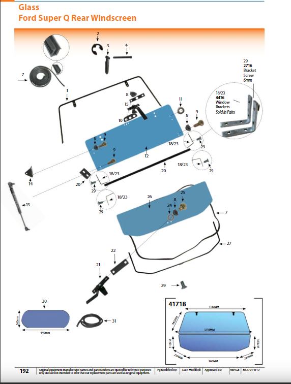 Ford Super Q Rear Windscreen