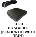 Seat cushion and back rest Black white trim, (07608131)