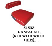 Seat cushion and back rest Red white trim ,(07608132)