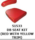 Seat cushion and back rest red with yellow trim, (07608133)
