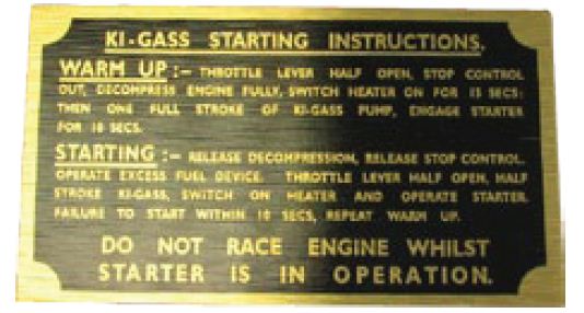 Ki gass starting instructions