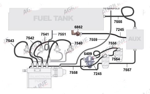 Fuel Tank to Aux Tank Ferguson Fe35 & Massey Ferguson 35 Tractor Fuel Pipe 