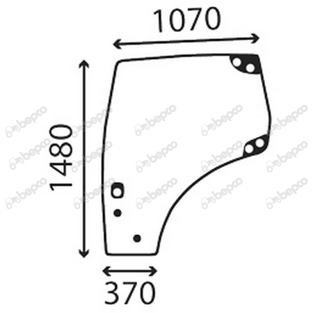 DOOR WINDOW GLASS LEFT - CURVED - TINTED