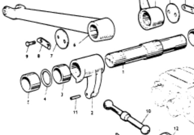 Top cover cross shaft and parts 